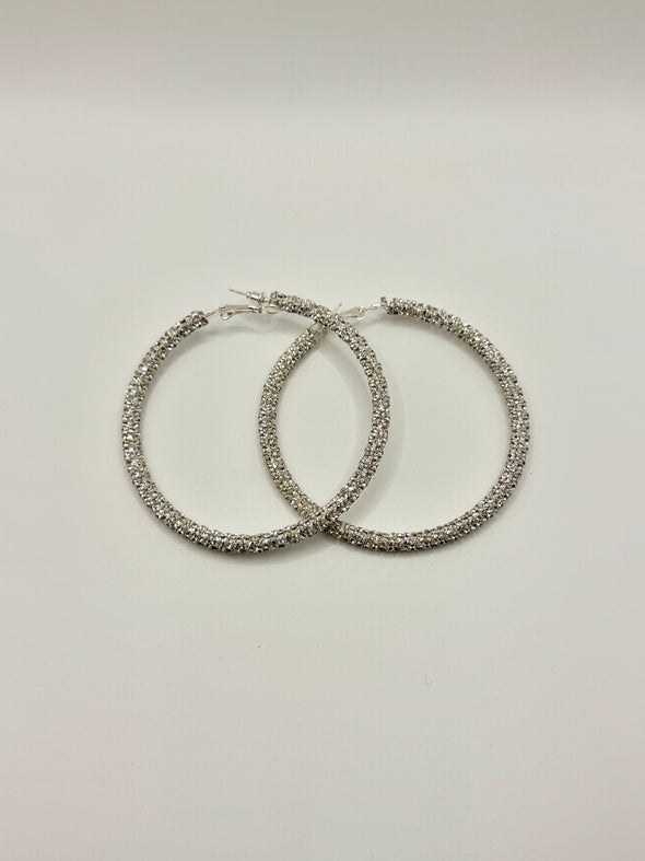 Rhinestone Hoop Earrings