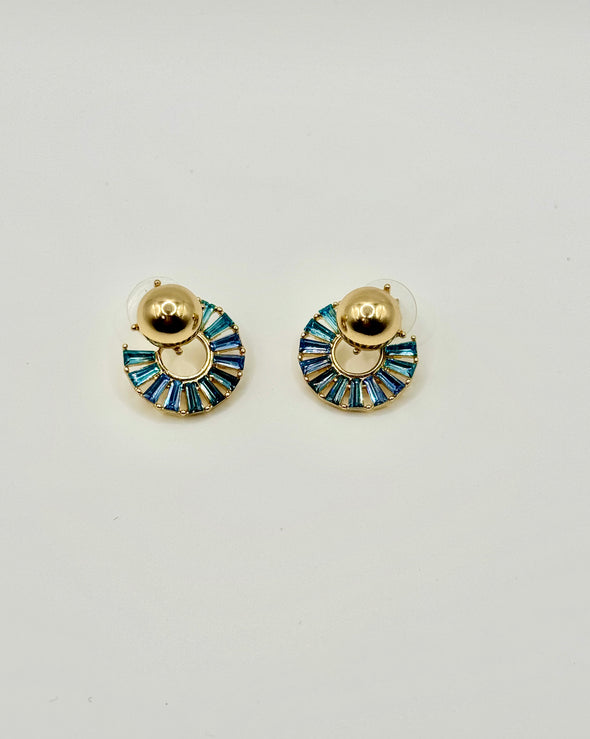 Glass Stone Embellished Abstract Earrings