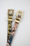 Faux Leather Snakeskin Belt Buckle Wrap Bracelet