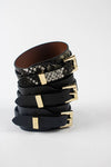 Faux Leather Belt Buckle Wrap Bracelet