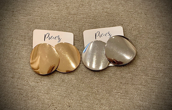 Metal Disc Post Earrings