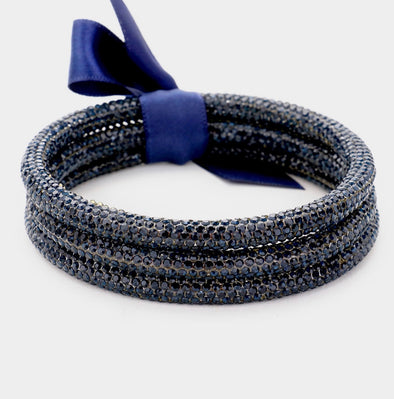 Dark Blue Rhinestone Bangles