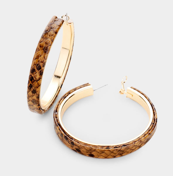 Snakeskin Hoop Earrings