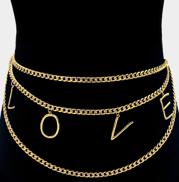 3 ROW CHAIN LINK WAIST BELT