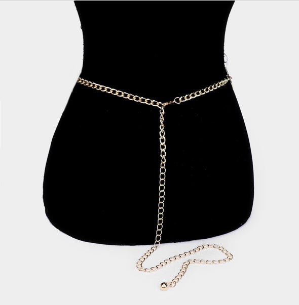 3 ROW CHAIN LINK WAIST BELT