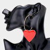 Heart Charm Hoop Earrings